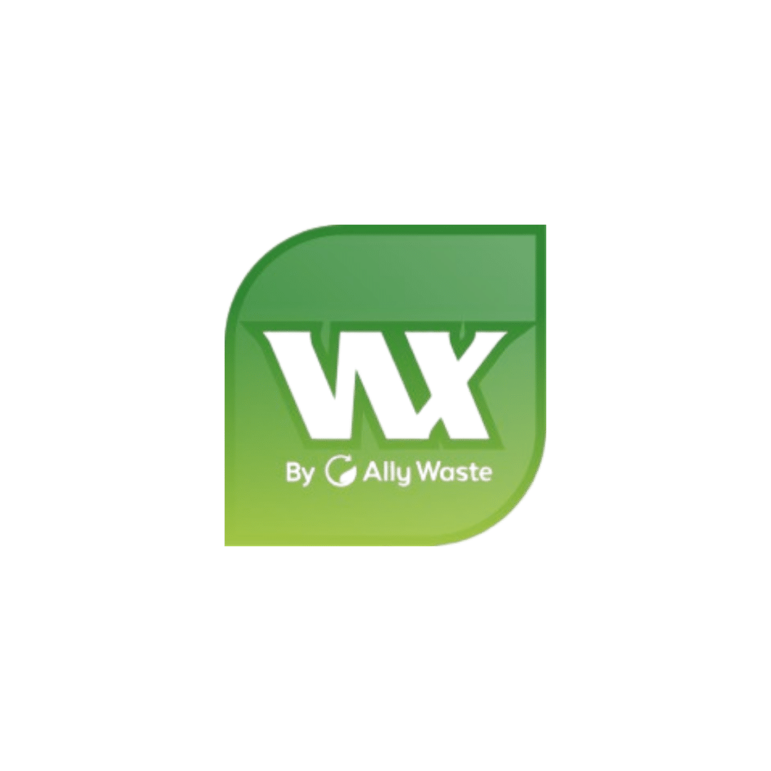 WX by Ally Waste logo on a green leaf-shaped background.